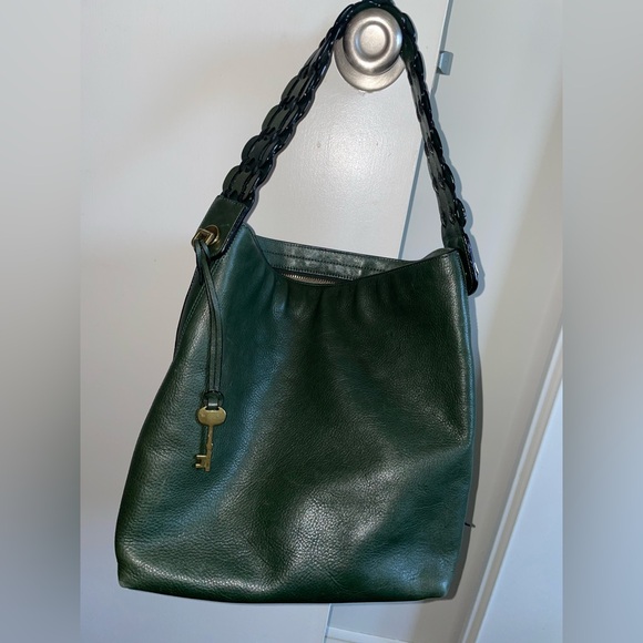 Fossil -Maya green leather shoulder/ crossbody bag - Picture 2 of 14